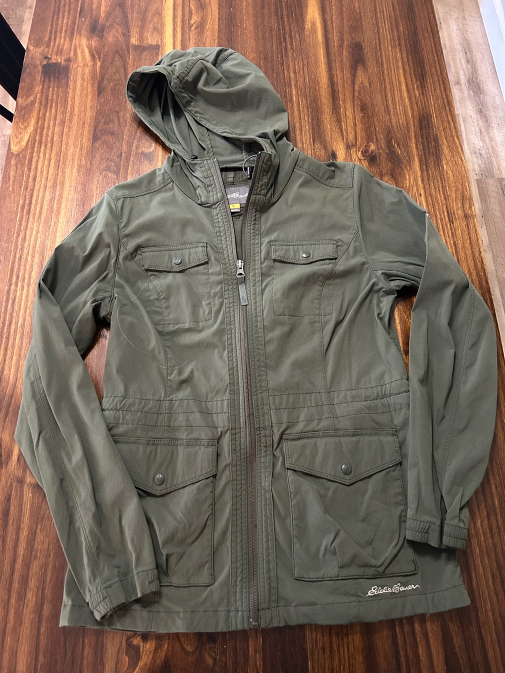 Eddie Bauer Hooded Utility Jacket in Olive